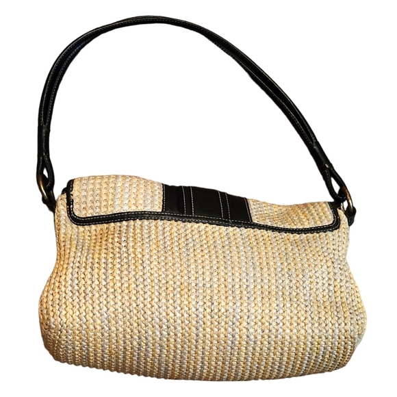🔖Final Sale- Kate Landry Straw Weave with Chocolate Brown Trim Bag - Picture 12 of 13